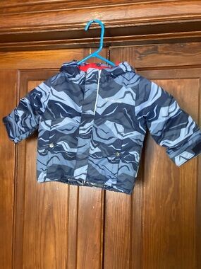 Columbia Kids' Navy & Gray Omni Heat Snow Camo Hooded Jacket 2T